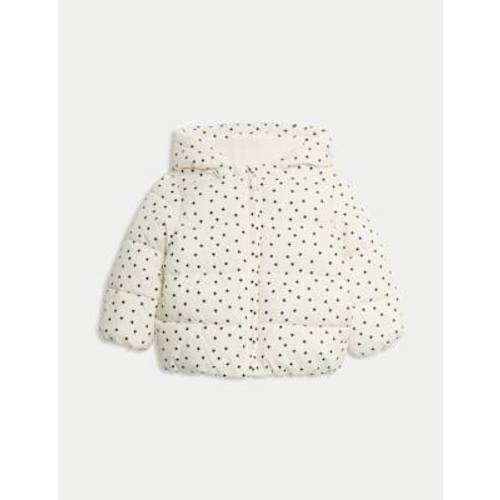 Spotted Padded Hooded Lightweight Coat (0-3 Yrs)