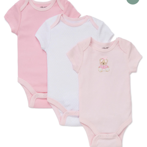 Pink Bear 3-Pack Bodysuits