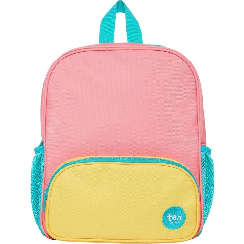 Ten Little Toddler Backpack for School, Kids School Backpack - Toddler Bookbag Made with Recycled Materials for Preschool, Kindergarten - School Bag, Daycare Bag - 12” Kids Backpack, Pink/Yellow