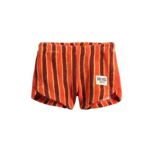 Brick Stripe Organic Cotton Blend Terry Shorts (12m)
