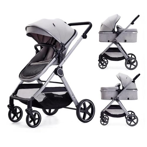 2 in 1 Baby Stroller, Newborn Infant Toddler Convertible Pram Stroller for 0-36 Months Old Babies (Grey)