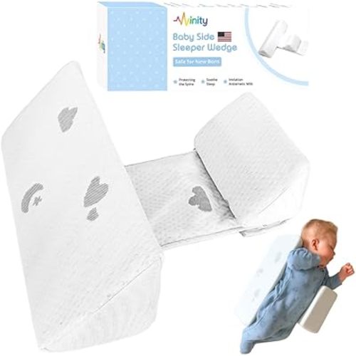 Wedge Pillow with Memory Foam - Anti-Roll Support - Adjustable Cushion with Soft Breathable Fabric for Side Support - Breathable & Machine Washable Bamboo Fabric Cover