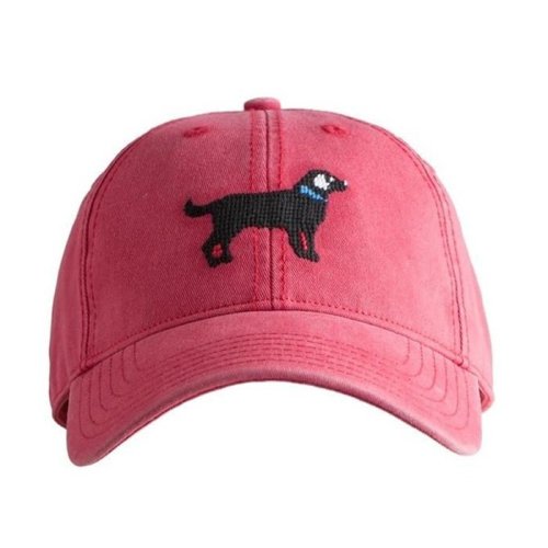 Kids Black Lab Baseball Hat - Weathered Red