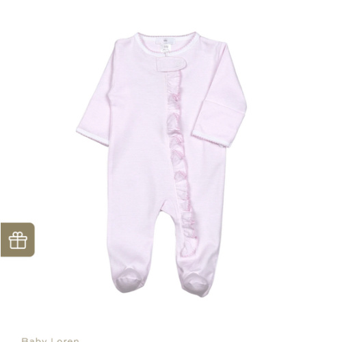 Pink Stripes Zipper Footie
