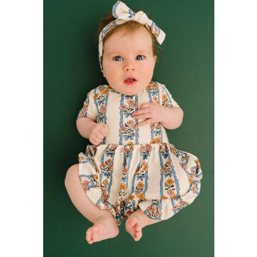 Cottage Bouquet Short Sleeve Bamboo Dress With Snaps