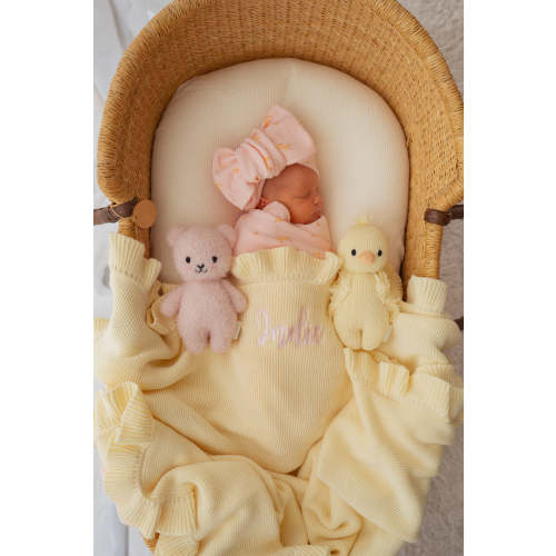 Frill Knit Blanket | Lemon – Little and Fern