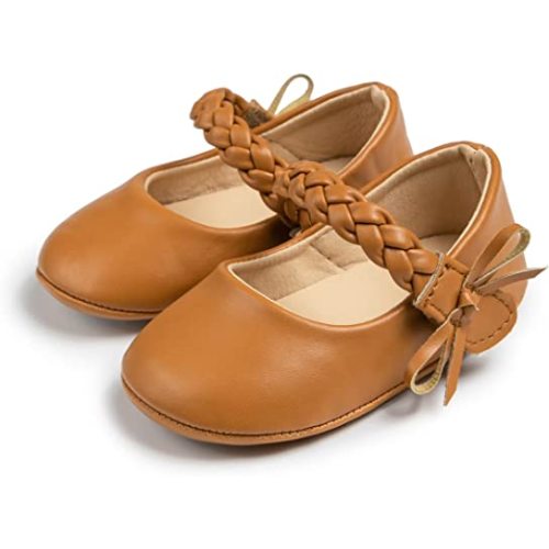 CENCIRILY Infant Baby Girls Mary Jane Flats Non Slip Soft Sole Prewalker Princess Wedding Dress Shoes