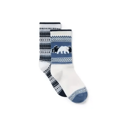 Jet Ivory Polar Bear and Tamalpais Blue Fair Isle Fair Isle Crew Sock 2-Pack by Janie and Jack