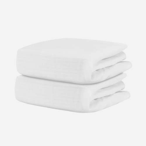 Breathable, Organic Cotton Sheets (2-pack) - Standard / White & White
