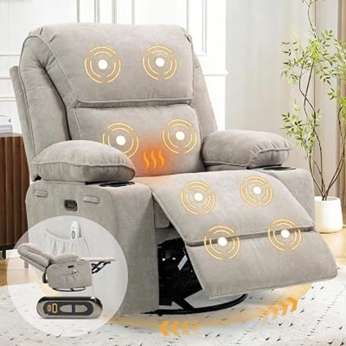 Electric Power Recliner Chair with Rocking, Swivel & Glider for Nursery