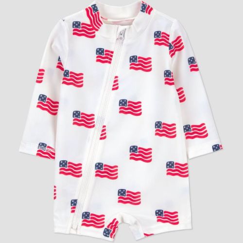 Carter's Just One You® Infant Boys' Americana One Piece Swimsuit - White 6M