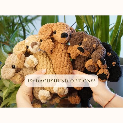 Mini Dachshund Snuggler or Plushie | Small Handmade Plushie