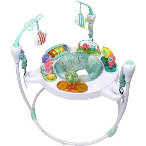 Infantino Magic Motion Activity Jumper, Under The Sea Baby Jumper with 360° Seat, Removable Piano, Lights & Music, Adjustable Height Activity Center, Motor Skills and Sensory Play, Ages 4+ Months