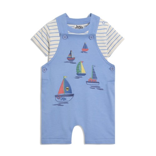 Boat Appliqué Overalls & T-Shirt Set