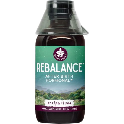 WishGarden Herbs ReBalance After Birth Hormonal, Postpartum Hormone Balance Supplement, Vitex Berry, Motherwort & St. John's Wort Tincture, Supports Mood & Hormonal Rebalancing, 4oz