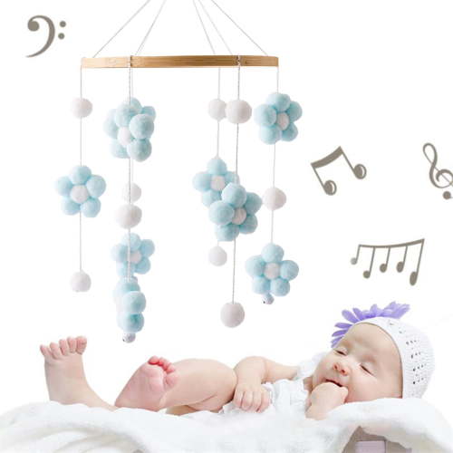 Modern Baby Crib Mobile Soothing Musical Toy With Secure Attachment For Hearing And Visual Development Stimulation