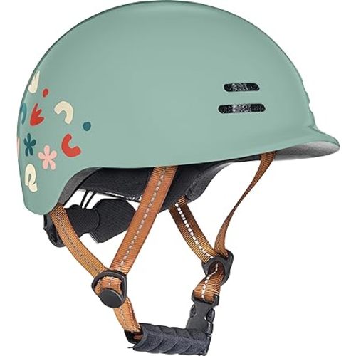 Retrospec Remi Kids Bike Helmet with Built-in Sun Visor - Adjustable Youth & Toddler Safety Gear for Cycling, Skating & Scooters - 11 Air Vents, Washable Padding & Reflective Straps