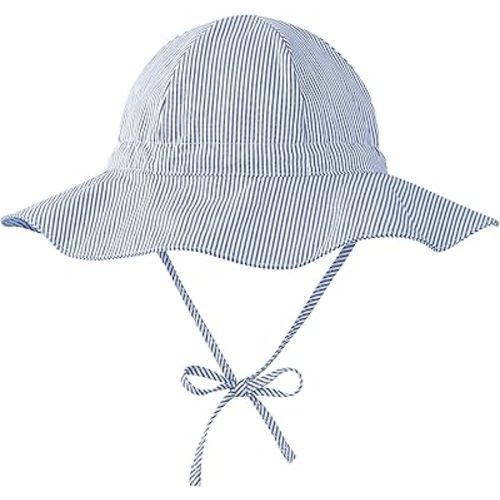 Zando UPF 50+ Baby Sun Hat for Baby Girl Boy 0-4T - Wide Brim Toddler Bucket Hat Adjustable Strap Infant Hats for Outdoor