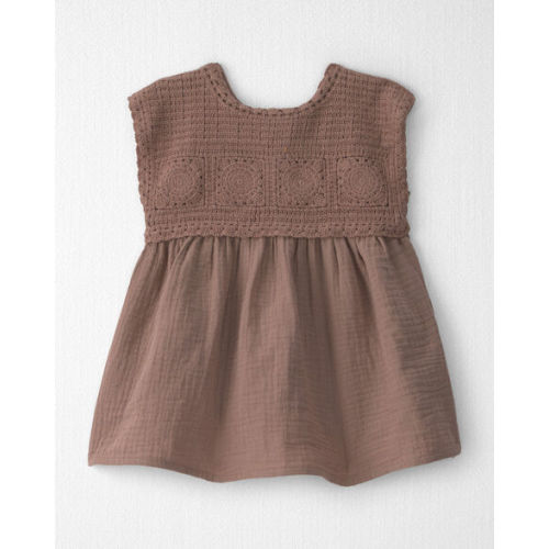 Baby Girl Organic Cotton Gauze Crochet Dress - Little Planet | Carter's