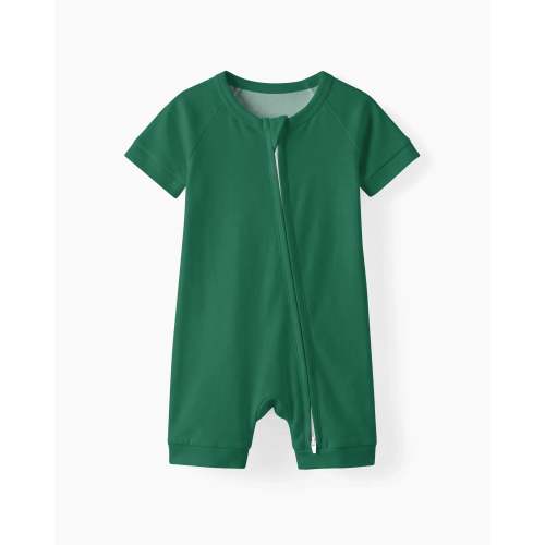 Emerald Bamboo Shorty Zippered Romper