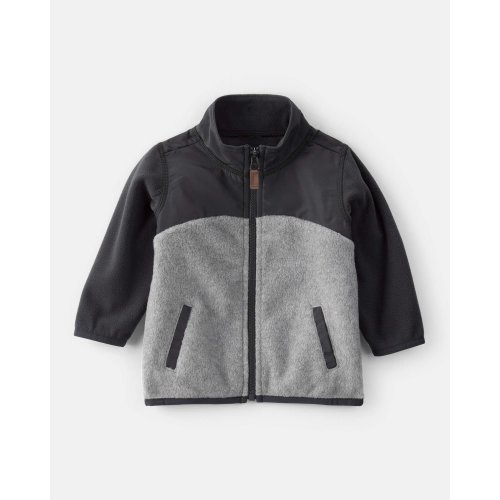Baby Boy Long-Sleeve Zip-Up Jacket - Grey/Black - Carter's | Carter's