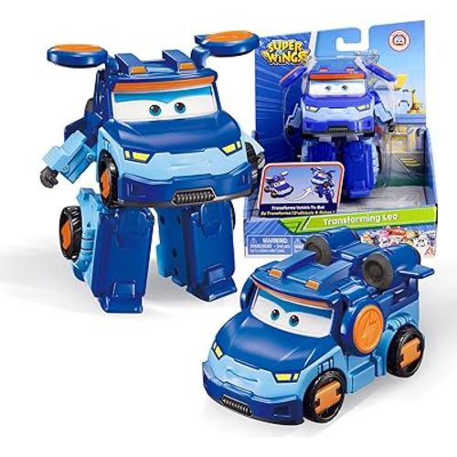 Super Wings Transformable Toys 5" Action Figure Supercharge Tobot Leo, 3 in 1 Rescue Bots Transforming Airplane Car Robot, Educational Toys for Boys and Girls Age 3+, Gifts for Preschool Kids