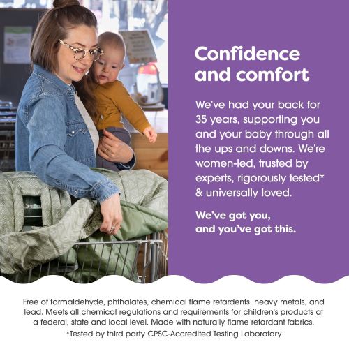 Boppy Shopping Cart Cover, Happy Green Leaf - Happy Green Leaf