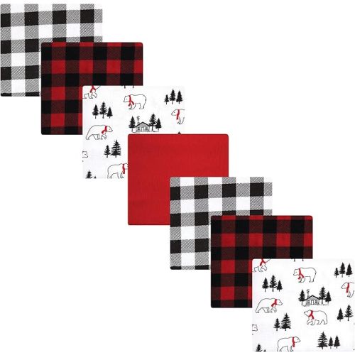 Hudson Baby Unisex Baby Cotton Flannel Receiving Blankets 7-Pack Bundle, Cowgirl, One Size