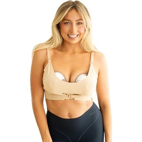 Burble Bra Pumping & Nursing Bra with Patented Clip, Hands-Free Bra for All Wearable Pumps Elvie Willow Momcozy Medela