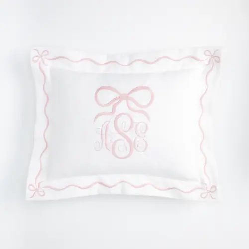 Bespoke Embroidered Bow Pillow Cover