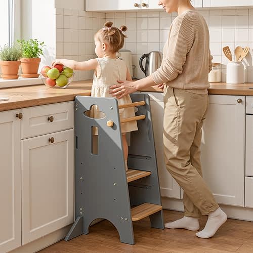 COSYLAND Adjustable Toddler Standing Tower Stable Toddler Step Stool