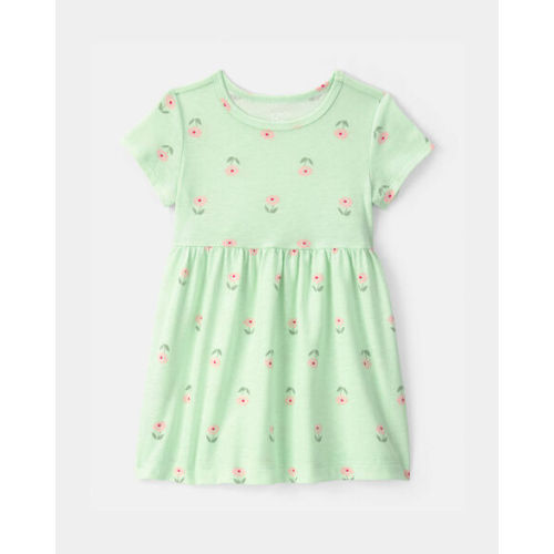 Baby Girl Floral Short-Sleeve Dress - Green | Carter's