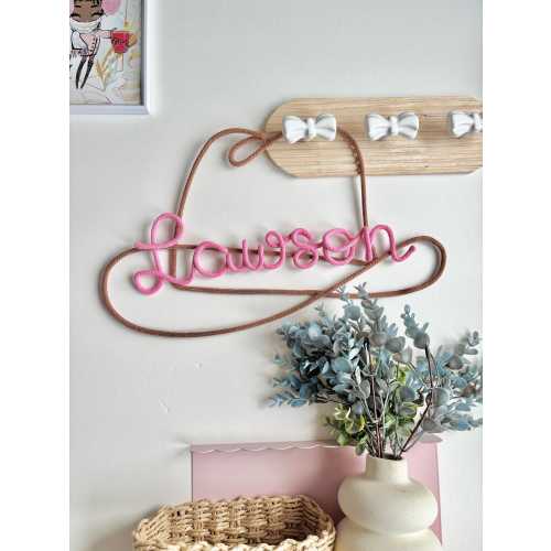 Personalised Cowgirl hat shape  for wall decoration