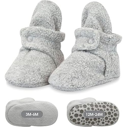 Zutano Baby Boys' Cozie Fleece Baby Booties With Grippers