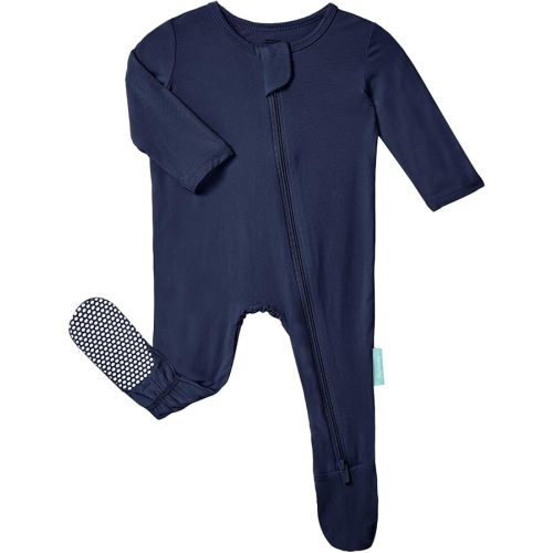 PurComfy Baby Zipper Footie Pajamas, Supersoft Bamboo Rayon Baby Footed Pjs Boy Girl 0-3-6-9-18-24 Month Coverall Sleepers