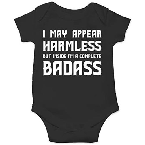 CBTwear I May Appear Harmless - Baby Clothes - Funny Newborn Bodysuit Outfits for Boys and Girls (Newborn, Black)