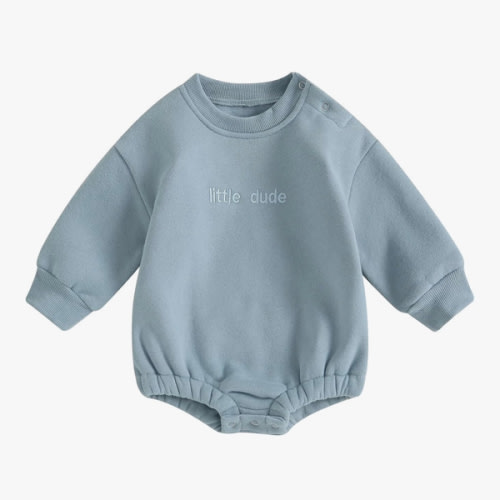VISGOGO Newborn Infant Baby Boy Girls Oversized Romper Little Dude Sweater Onesie Coming Home Outfit Neutral Clothes