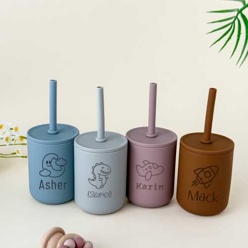 Personalized Engraved Silicone Cup 7oz for Babies/ Leak-Proof Tumbler/ Custom Toddler Gift/ Easter & Baby Shower/ Ideal for First Birthday
