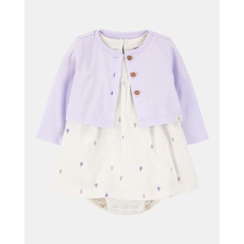 Baby 2-Piece Bodysuit Dress & Cardigan Set - Purple/White - Carter's | Carter's