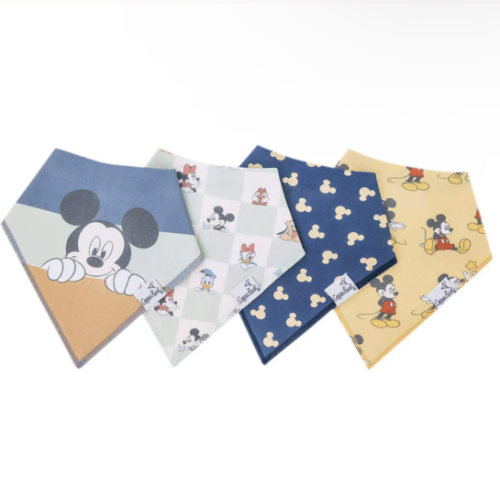 4 Pack Baby Bandana Bibs - Mickey Mouse and Friends