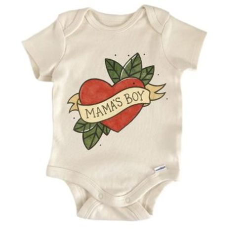Mama's Boy Tattoo Newborn Baby Bodysuit Natural 6-9 Months