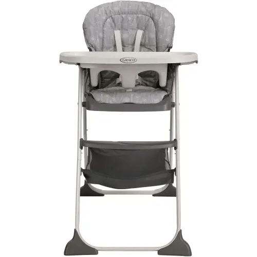 Graco Slim Snacker High Chair, Ultra Slim, Fast-Folding, Multiple Recline Positions, Comfortable Feeding, Whisk