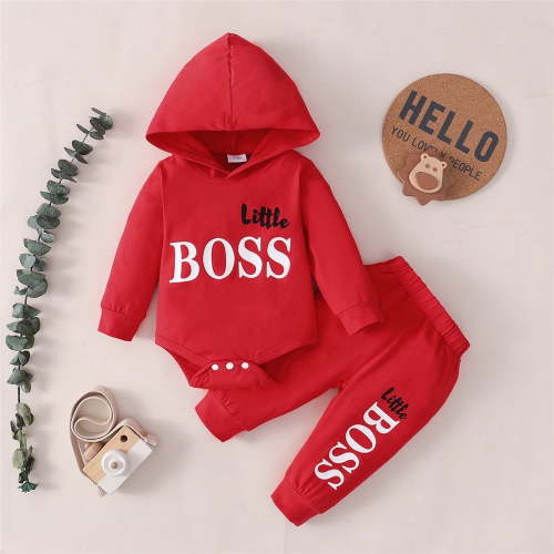 ATAIKU Newborn Baby Boy Clothes Long Sleeve Hooded Top + Pants Infant Baby Romper Cotton Toddler Outfits
