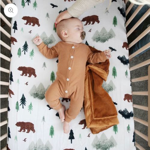 COTTON MUSLIN CRIB SHEETS (Yosemite)
