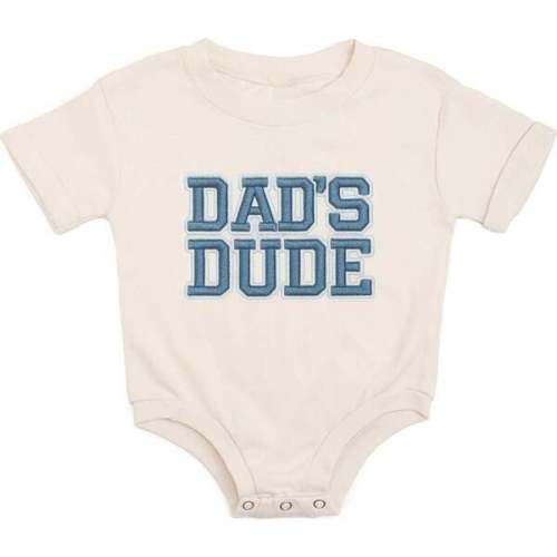 Dad's Dude Patch Short Sleeve Romper, Natural - Sweet Wink | Maisonette