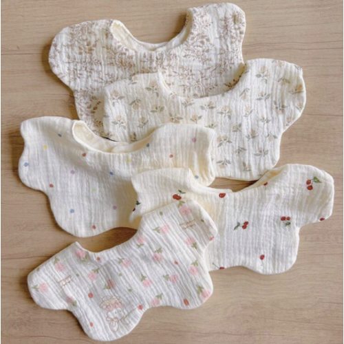 5pcs Baby Bibs, Soft Muslin Drool Bibs For Newborns, Infant Saliva Towel