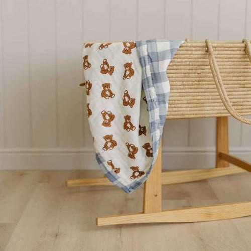Gingham/Teddy Muslin Quilt