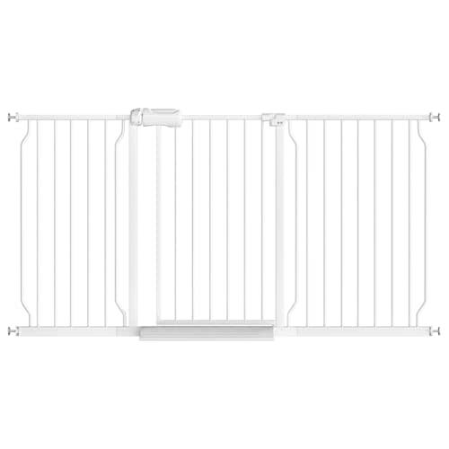 Fairy Baby 62-67 Inch Extra Wide Baby Gate Pressure Monuted Safety Gates | No Drill Auto Close Dog Gate for Doorways, Adjustable Metal Long Gate for Living Room Walk-Thru, One-Hand Operation, White