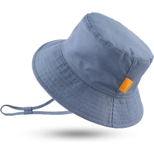 JANGANNSA Cotton Baby Sun Hat Infant Toddler Boys Girls Bucket Hats Summer Sun Protection Kids Beach Caps