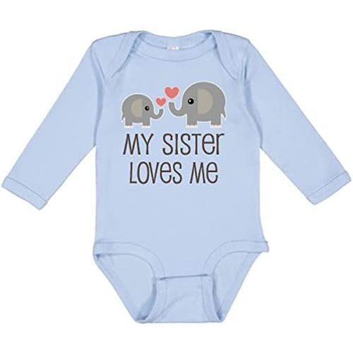 inktastic My Sister Loves Me Long Sleeve Creeper